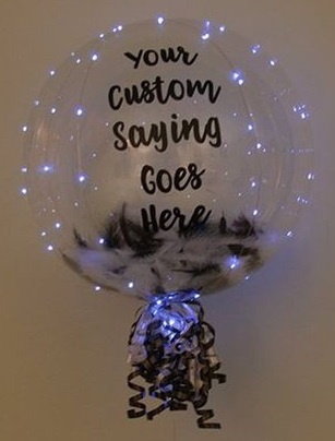 Clear Transparent balloon with led light string and your message on the balloon